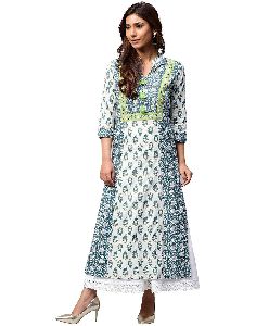 Embroidered Straight Cotton Kurta