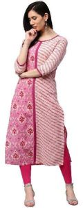 Embroidered Straight Fit Cotton Kurta