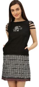 Jaipur Kurti Women Black Embroidered Handloom Dress