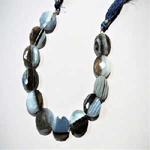 Opal Faceted Coin beads
