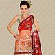 Cream Net A-Line Lehenga Choli with Dupatta