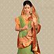 Green Net A-Line Lehenga Choli with Dupatta