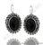 Fine Sterling SilverBlack Onyx Oval Earrings