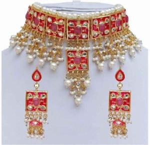 Pearls Design Gold Plated Wedding Style Handmade Necklace