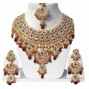 Plated Indian Handmade Ethnic Zerconic Necklace set