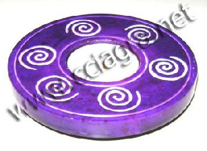 Colored Soapstone Tealight Candle Holder