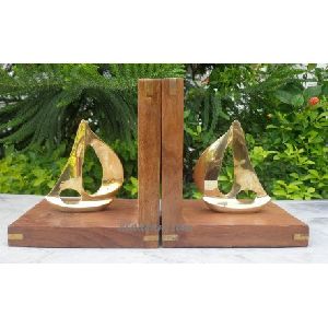 Brass Ship Bookend