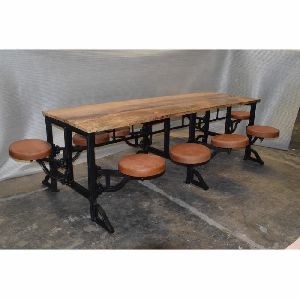 Industrial Style Crank height Dining Table