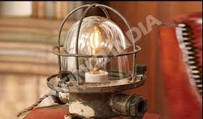Vintage Recycled Table Ship Lamp