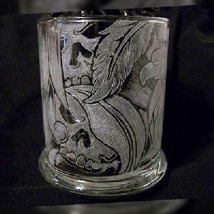 Etched Drinking Glass