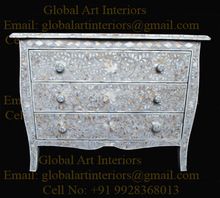 Light Grey MOP Inlay Chest of Drawer