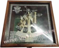 Nautical Marine Brass Sextant W/ Wooden Glass Box