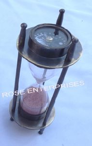 Brass Compass Sand Timer