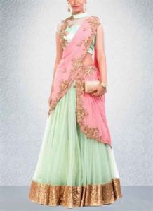 Silk And Net Lehenga Set