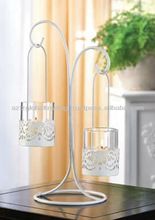 Twin Hanging Candle Holder in White color