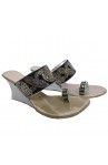 BLACK AND SILVER TIKKI WORK WEDGES