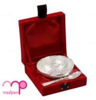 German Silver Bowl Gift Set with Red Velvet Box