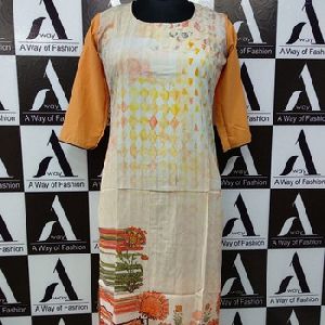 Digital Printed Crepe Kurti