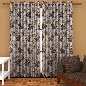 VASTRA VINOD KHAKI POLYESTER 2 PIECE DOOR CURTAINS