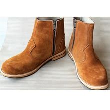 Men Leather Boots Suede Ankle Breathable Shoe