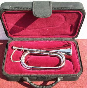 SILVER PLATED TUNABLE MILITARY ARMY BUGLE