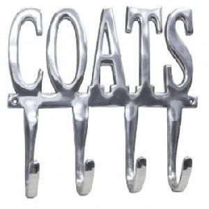 aluminum cast metal silver plated coats design hanger