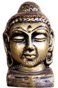 Gautam Buddha Face Idol In Light Metallic Color