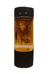 Wooden Look Modern Lady Face Light Music