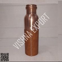 leather design copper water bottle