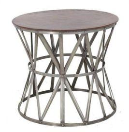 Hammered Silver Aluminum Side Table