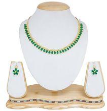 Ruby Green Pearl Shape Necklace