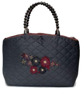 NHSB - 024 Ladies Bead Handle Silk Handbag