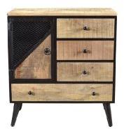 Iron Wooden Chest of Drawers Industrial Cabinets