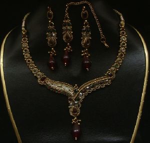 polki jewelry necklace set