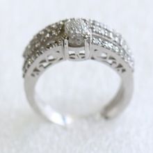 White Single Diamond Silver Ring
