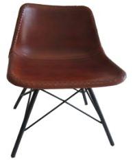 IRON CHAIR LEATHER SEAT