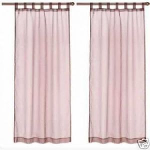 Light pink silk organza curtain panels