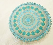 embroidered pouffe