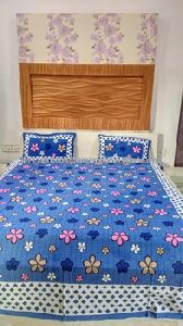 COTTON FLORAL PRINT DOUBLE BED SHEET