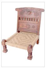indian vintage handmade wooden woven chair