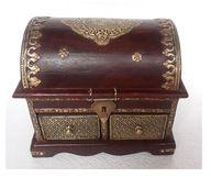 2 Drawers Attractive Brass Fitted Wooden Box