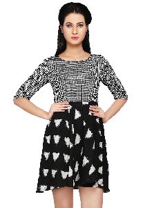 BLACK AND WHITE COTTON READYMADE TUNIC