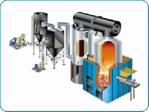 Vertical Four Pass F.B.C Fired Hot Water Boiler