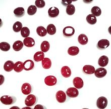 Synthetic Ruby Opaque Oval Gemstones