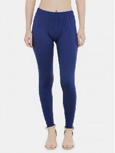 Blue 4 Way Cotton Lycra Ankle Length Leggings