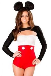 Mickey Mouse Multi Color Fancy Dress Up Costume