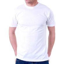 Semi Combed Cotton Men White T-shirt