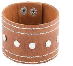 Brown Doom Arranged Mens Leather Bracelet