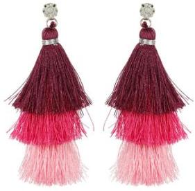 Three layer Multi Color Tassel Earring