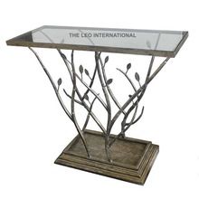 metal leaf console table